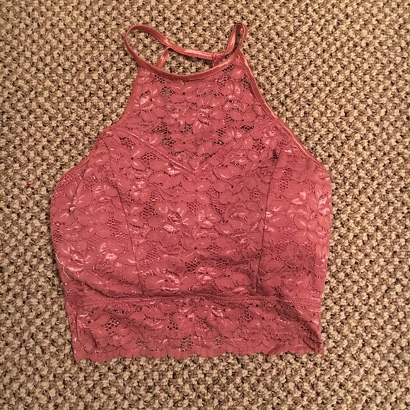 Pink Lace Crop Top - Picture 1 of 2